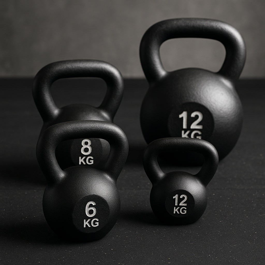 Collection of kettlebells