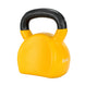 Yellow kettlebell with black handle and '20 KG' marking on a white background