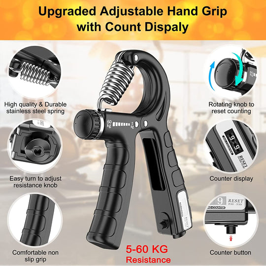 Adjustable hand grip strengthener 