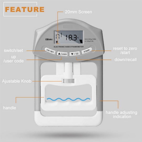 Hand grip strengthener feature 