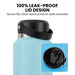 100% leak proof water bottle lid 