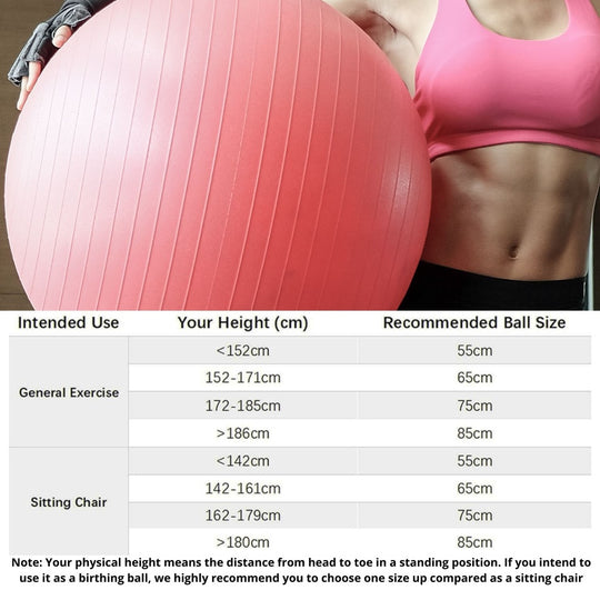 Pilates ball sizing 