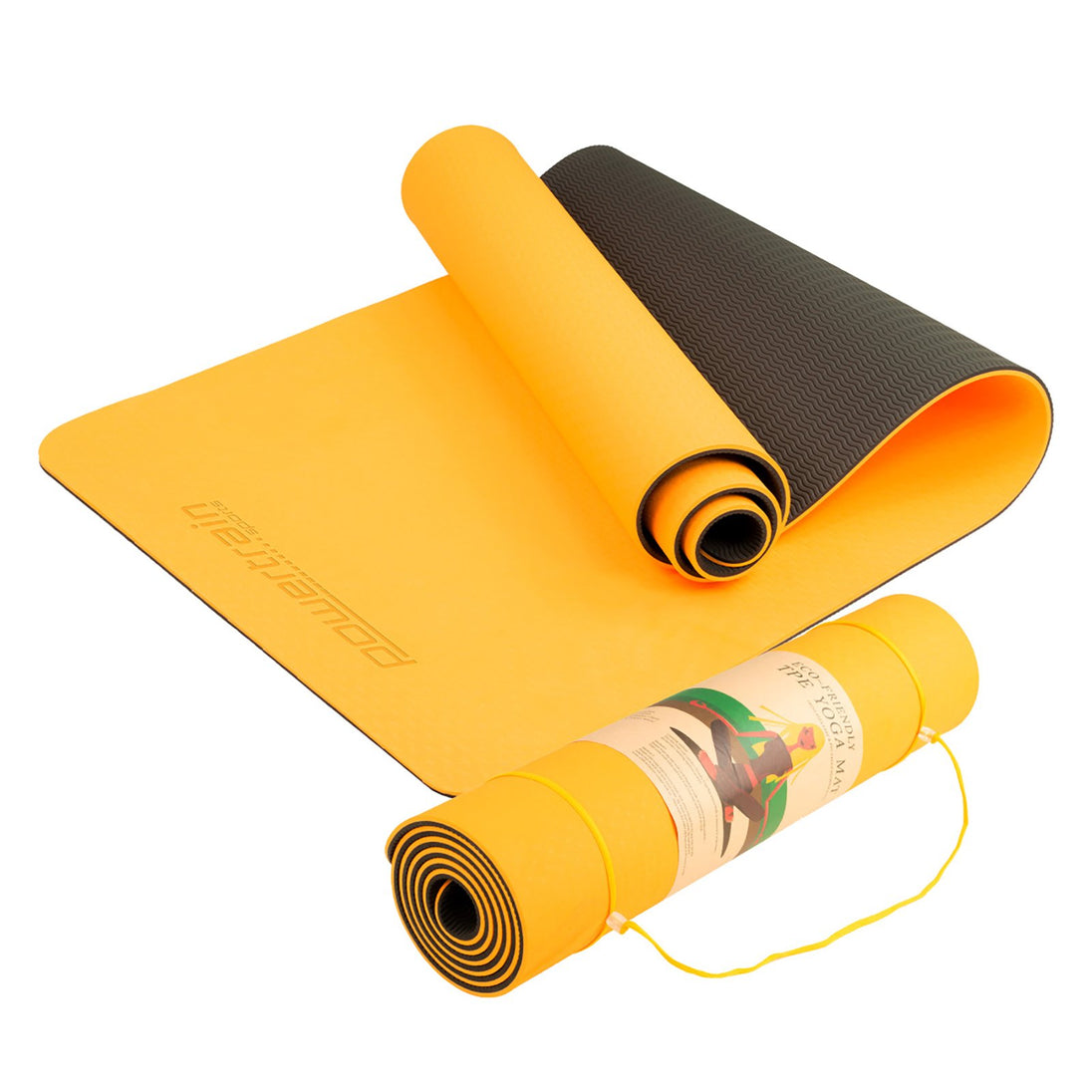 Yellow workout fitness mat 