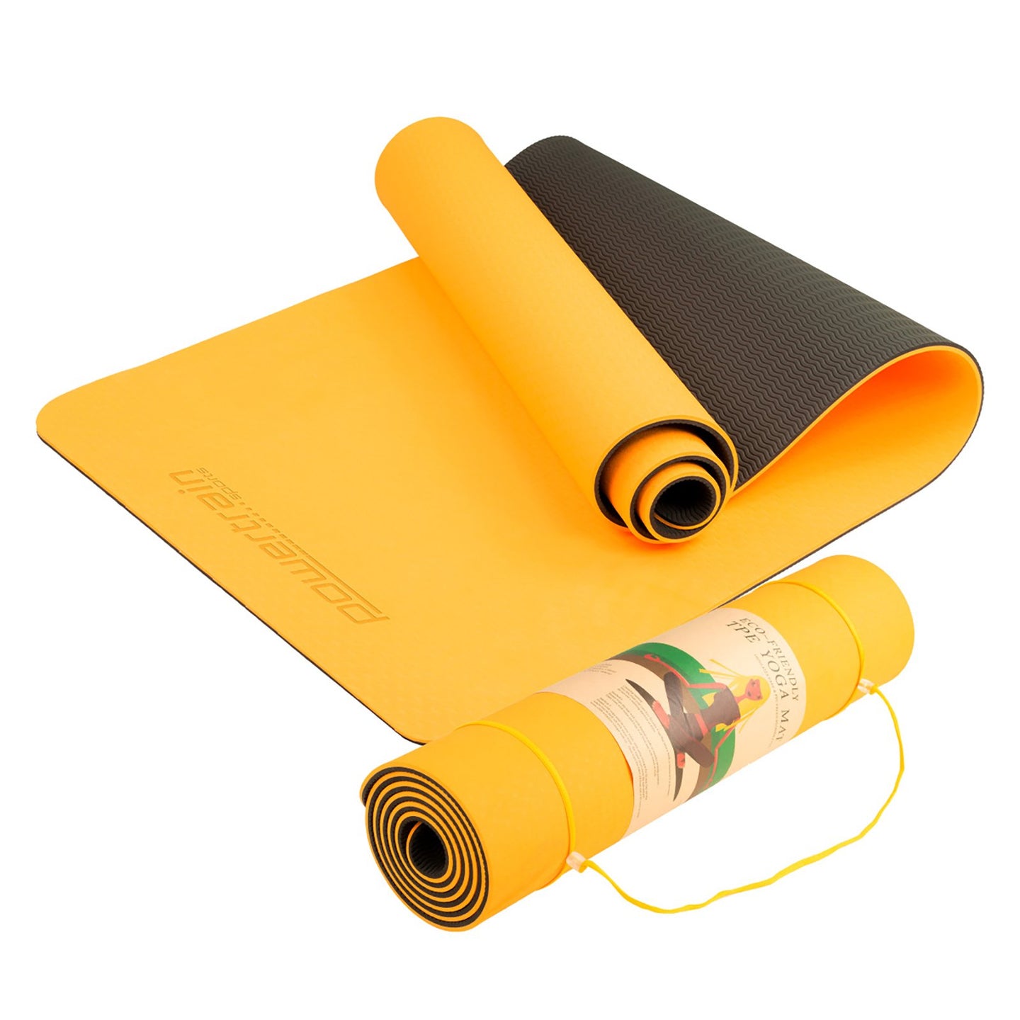 Yellow workout fitness mat 