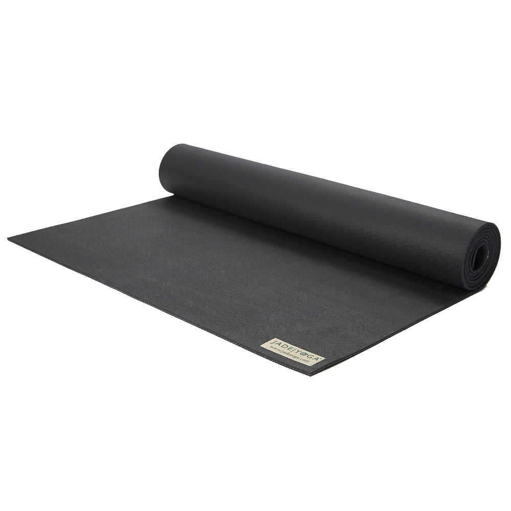 rolled black fitness mat 