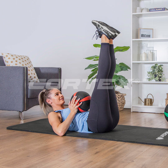 Woman using ball for exercise 