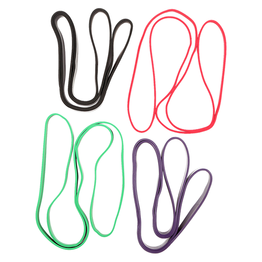 Black, red, green and purple bands 