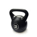 Black kettlebell with '16 KG' marking on a white background