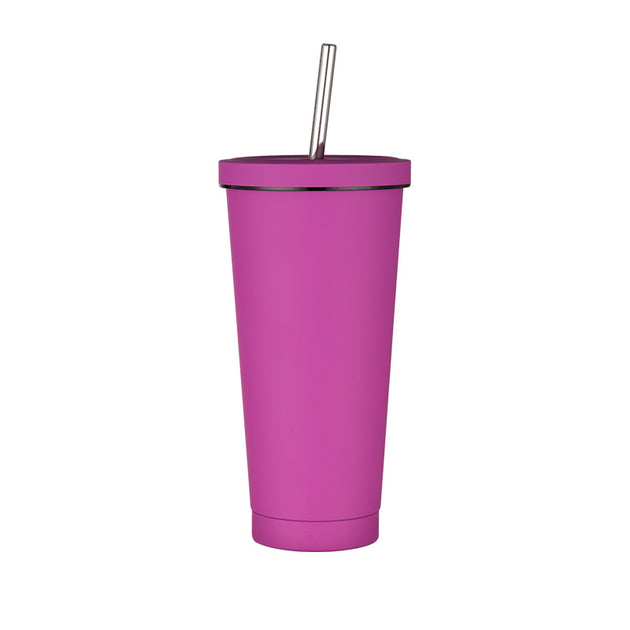 Water bottle with straw 