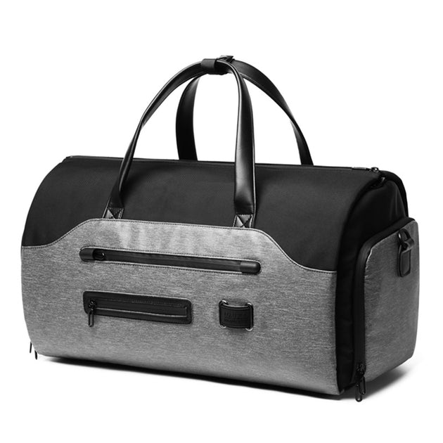 grey athletic duffel bag 