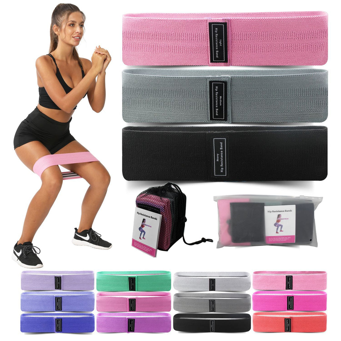 Pink, grey & black bands 